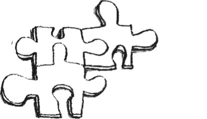 Puzzelteile greifen ineinander: Sinnbildlich für Menschen die sich unterstützen